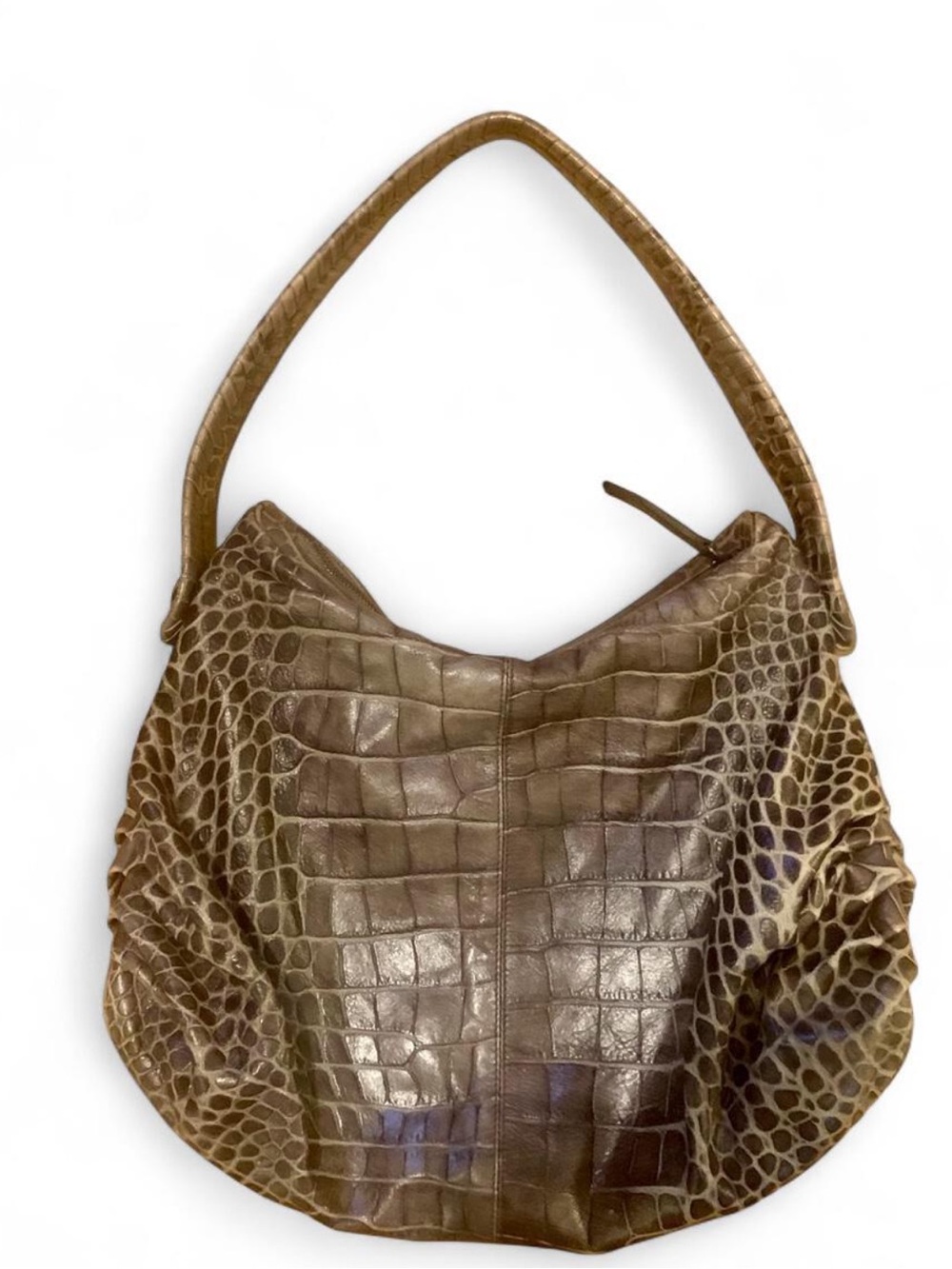 Vintage GIORGIO ARMANI Croc Embossed Leather Hobo shoulder bag